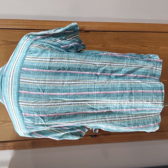 Tommy Bahama linen short sleeve striped button up shirt - Picture 6 of 8